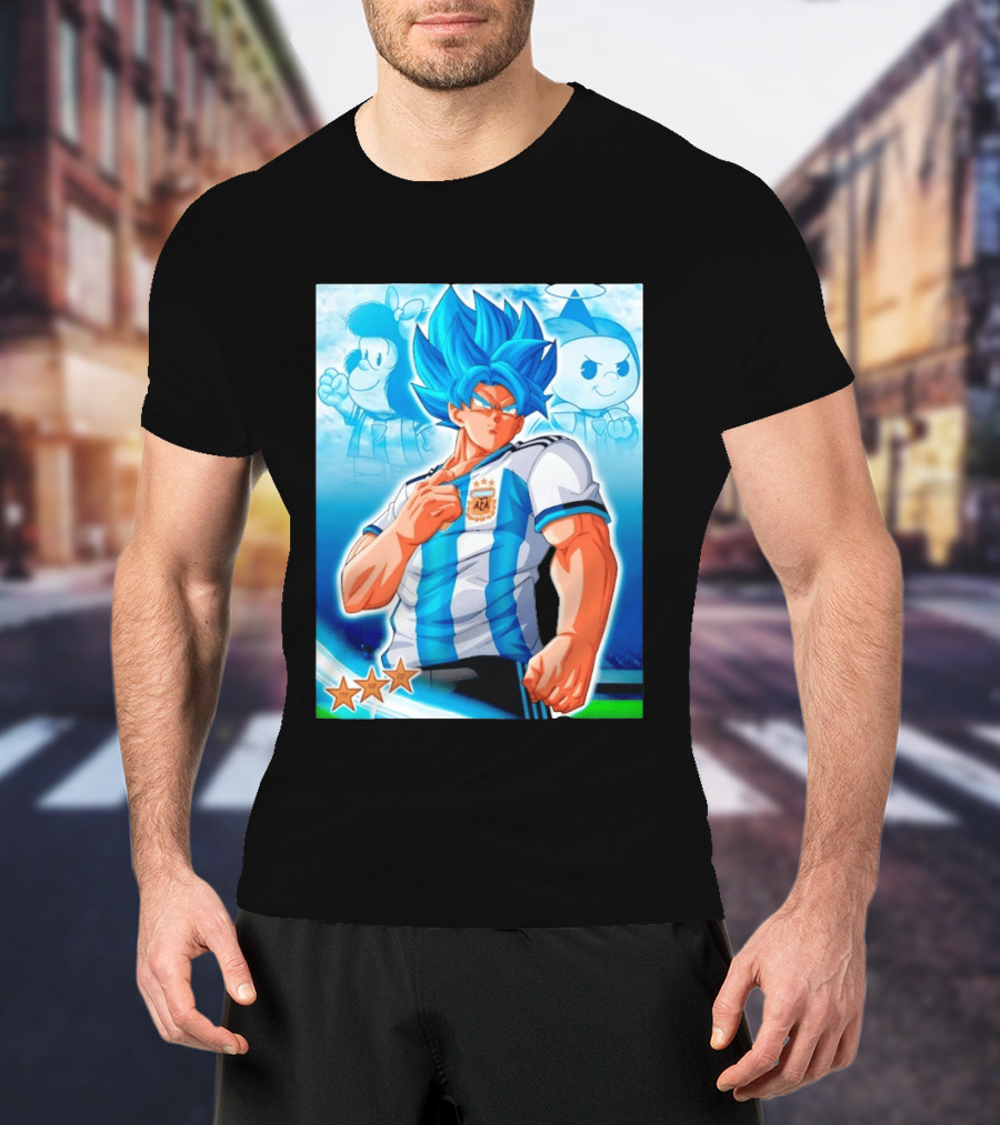 Super Saiyan Goku Dragon Ball Argentina AFA Jersey Victory Stars T-Shirt