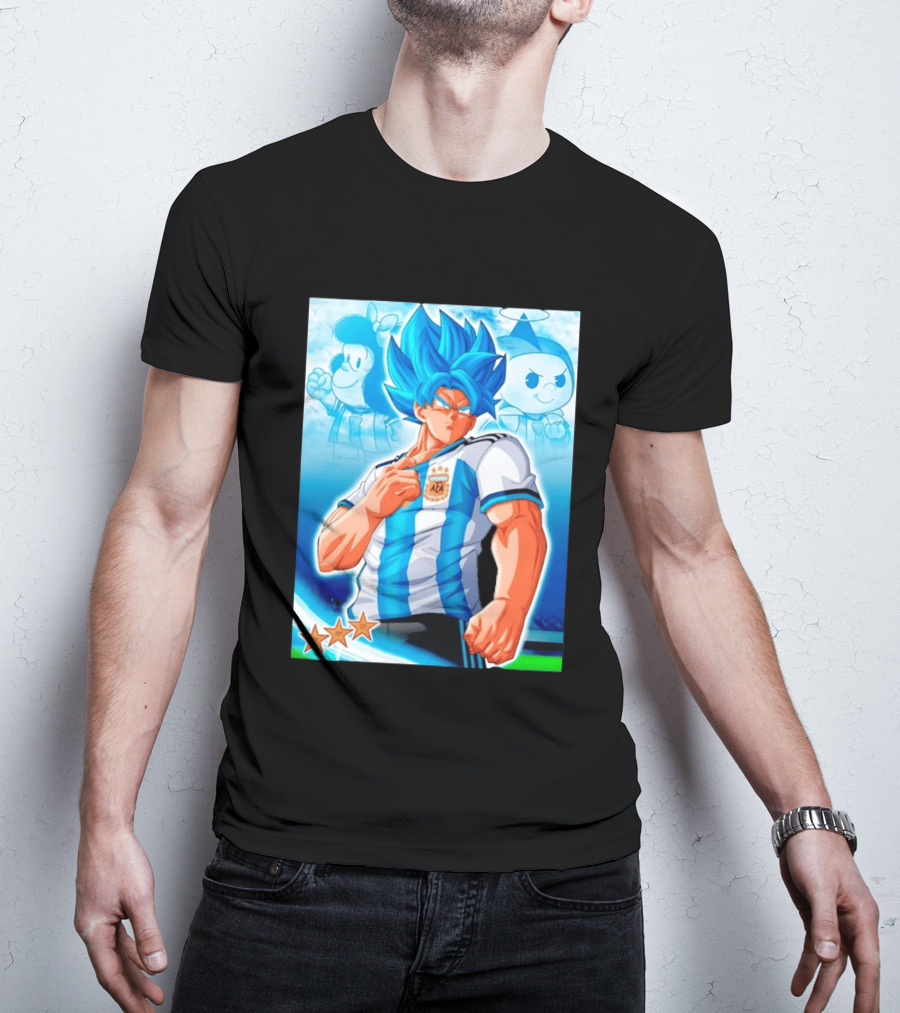 Super Saiyan Goku Dragon Ball Argentina AFA Jersey Victory Stars T-Shirt