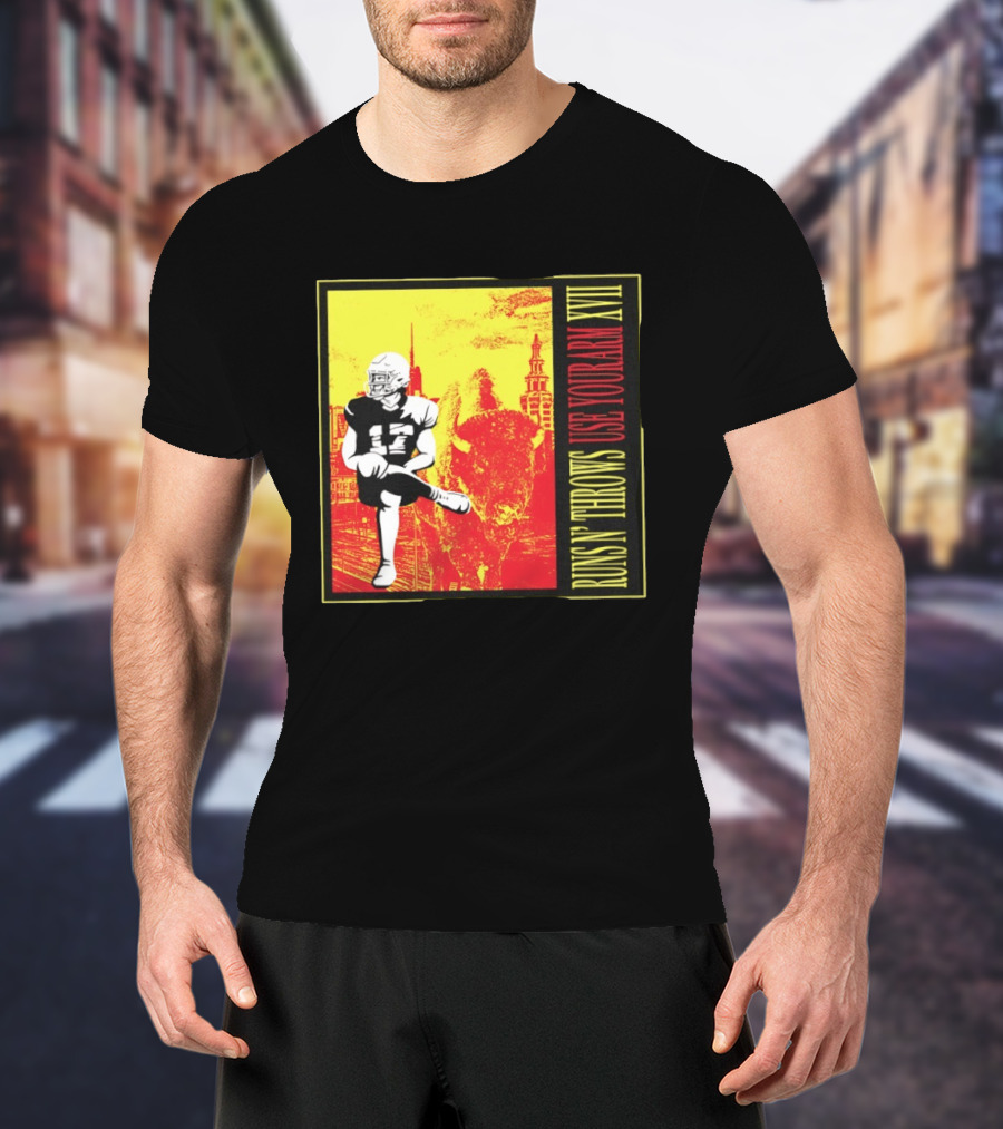 Buffalo Bills Josh Allen Runs N' Throws Use Your Arm XVII Football Buffalo T-Shirt