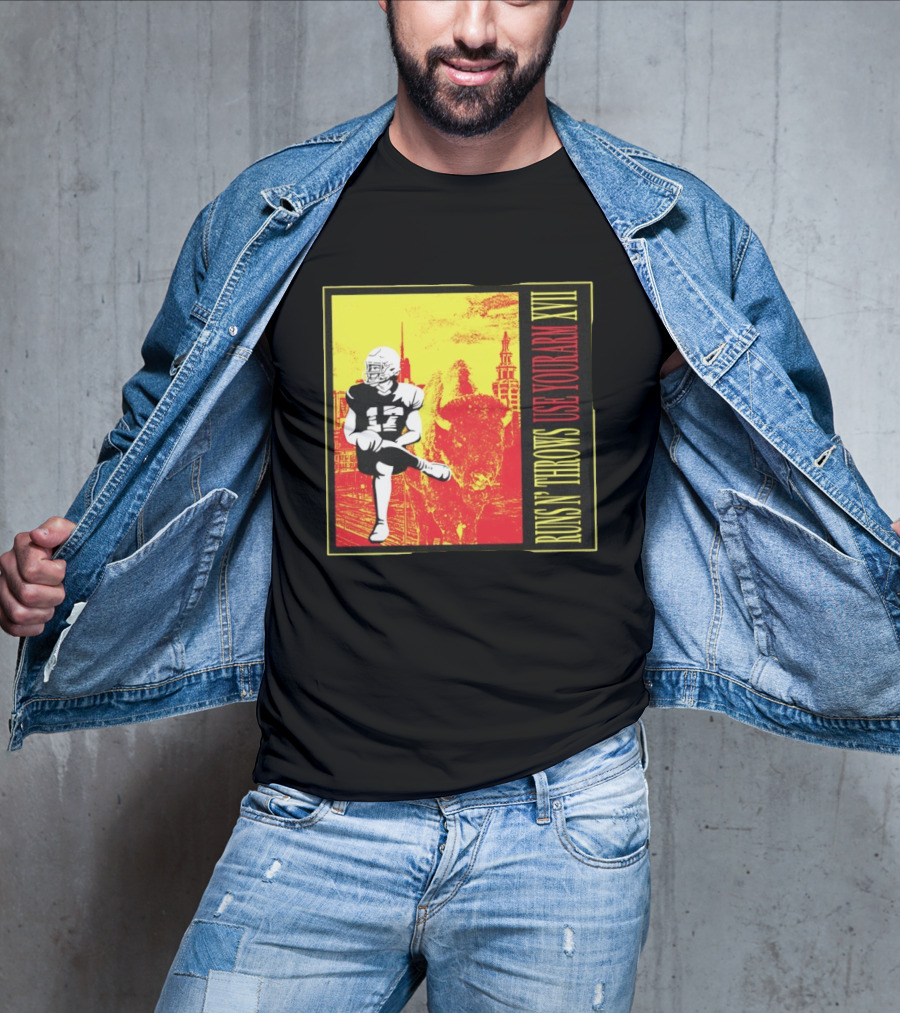 Buffalo Bills Josh Allen Runs N' Throws Use Your Arm XVII Football Buffalo T-Shirt