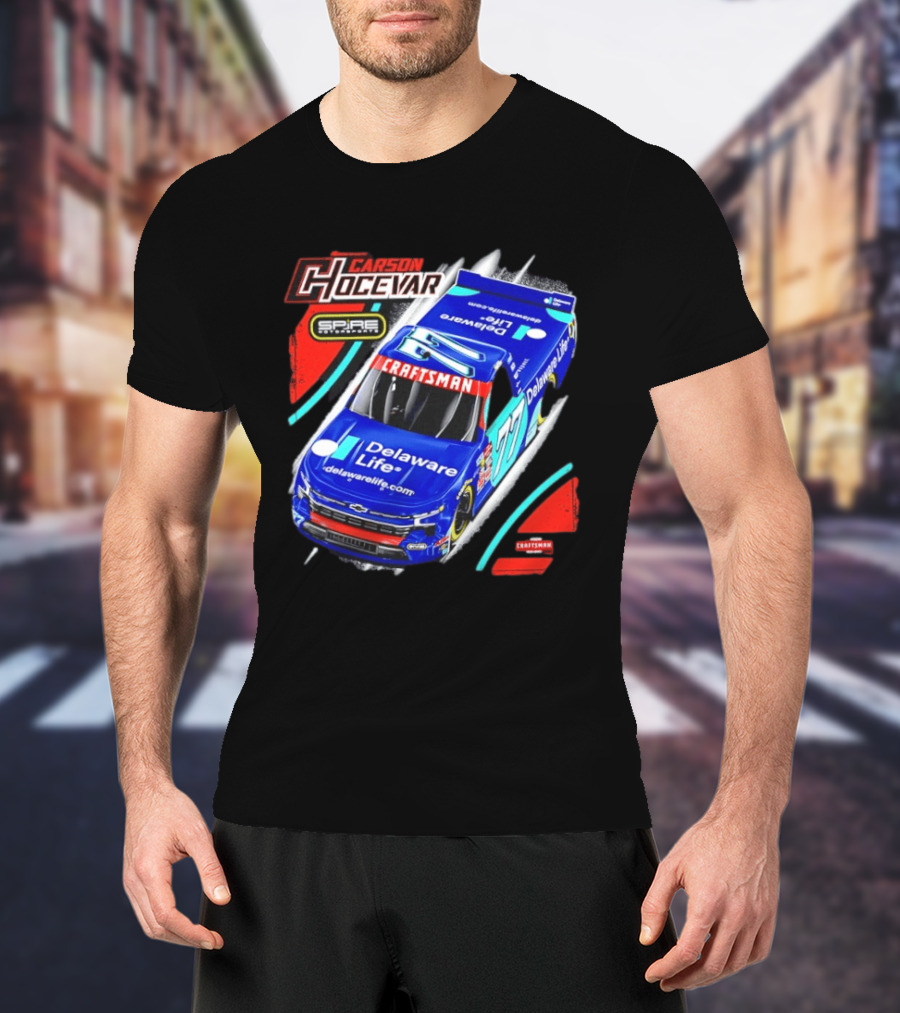 Carson Hocevar Spire Motorsports #77 Delaware Life Craftsman Racing T-Shirt