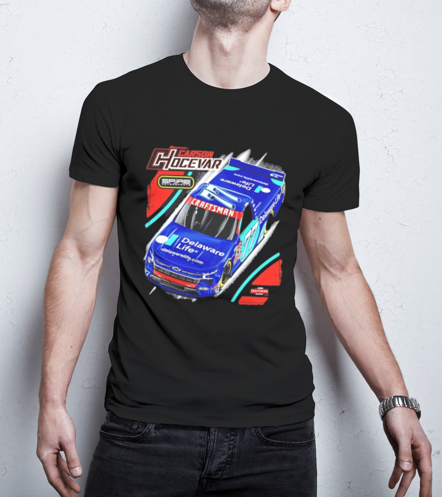 Carson Hocevar Spire Motorsports #77 Delaware Life Craftsman Racing T-Shirt