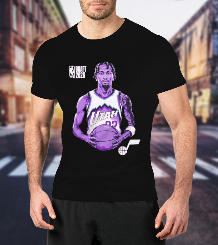 Utah Jazz 2026 NBA Draft Darryn Peterson Fade Basketball T-Shirt