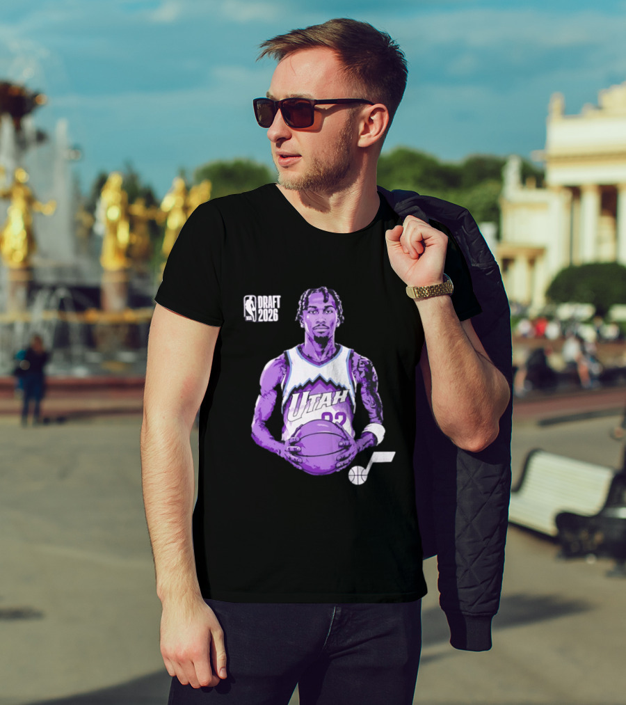 Utah Jazz 2026 NBA Draft Darryn Peterson Fade Basketball T-Shirt