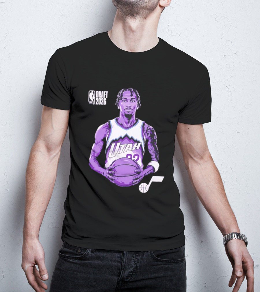Utah Jazz 2026 NBA Draft Darryn Peterson Fade Basketball T-Shirt