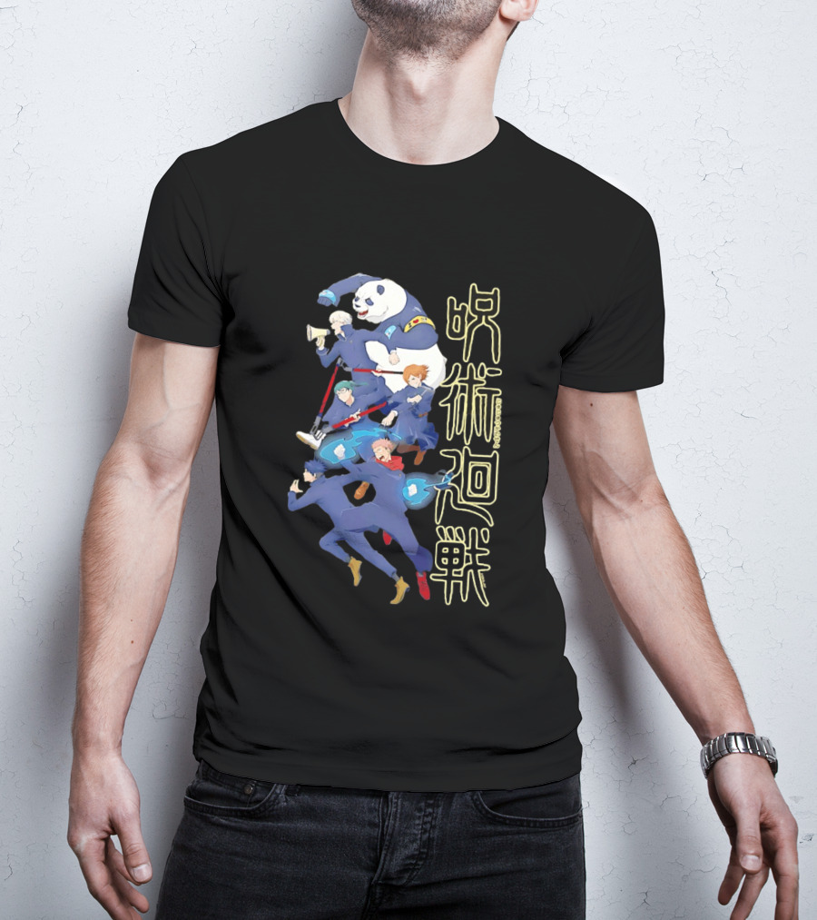 Jujutsu Kaisen Group Yuji Itadori Panda Megumi Fushiguro Nobara Kugisaki Anime Characters T-Shirt