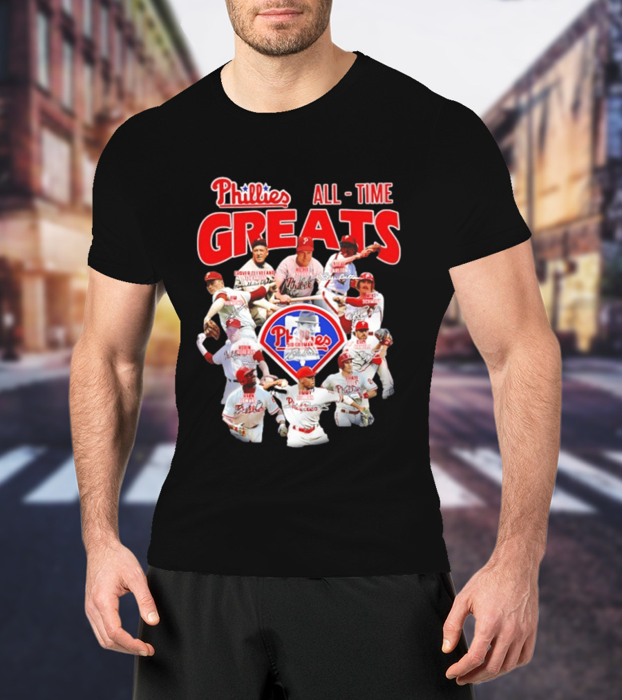 Philadelphia Phillies All Time Greats Baseball Legends Team T-Shirt