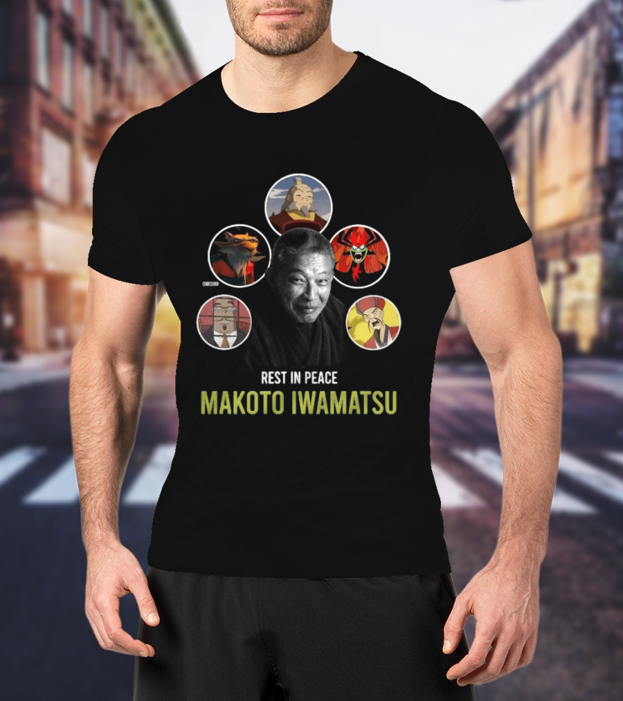 Rest In Peace Makoto Iwamatsu Uncle Iroh Aku Splinter Happy Cat Image T-Shirt
