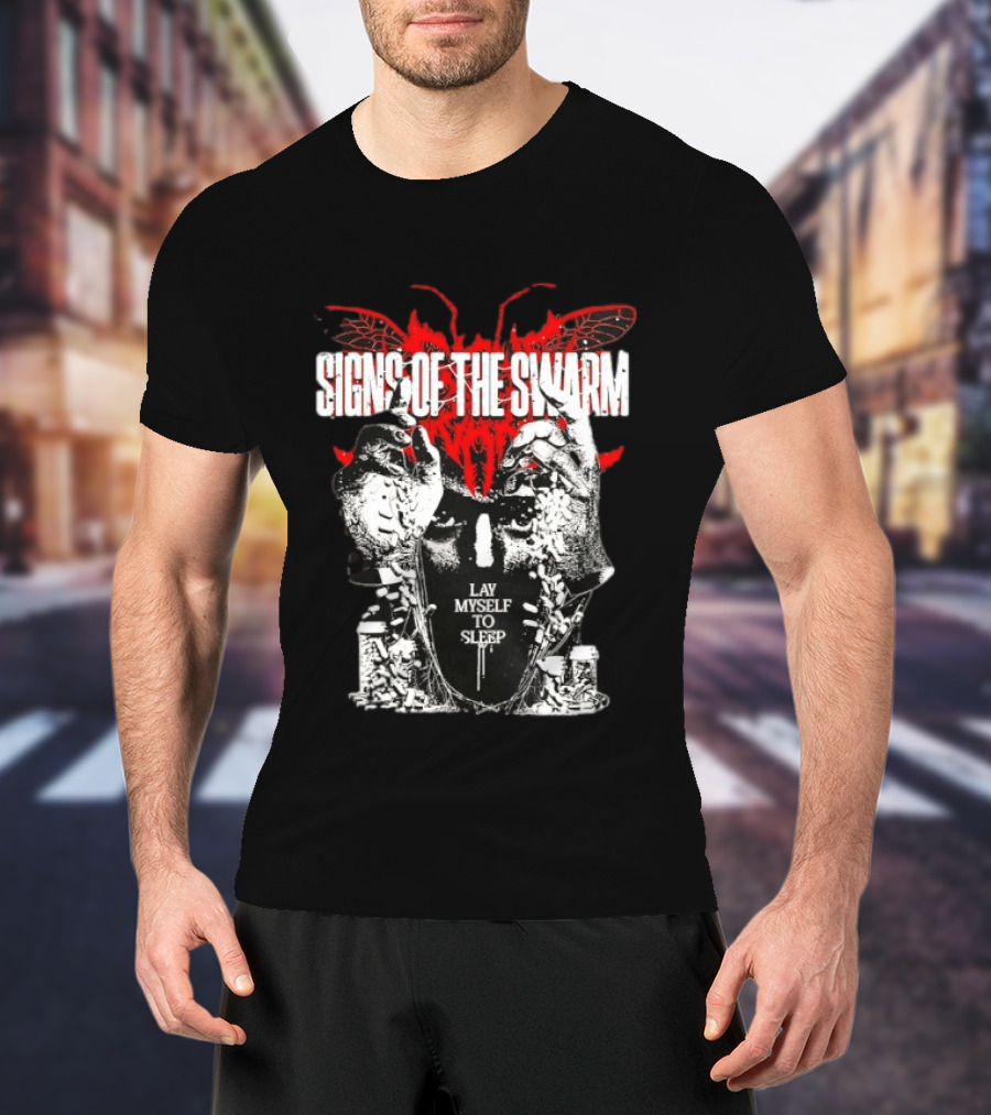Signs Of The Swarm Lay Myself To Sleep Butterfly Skull T-Shirt