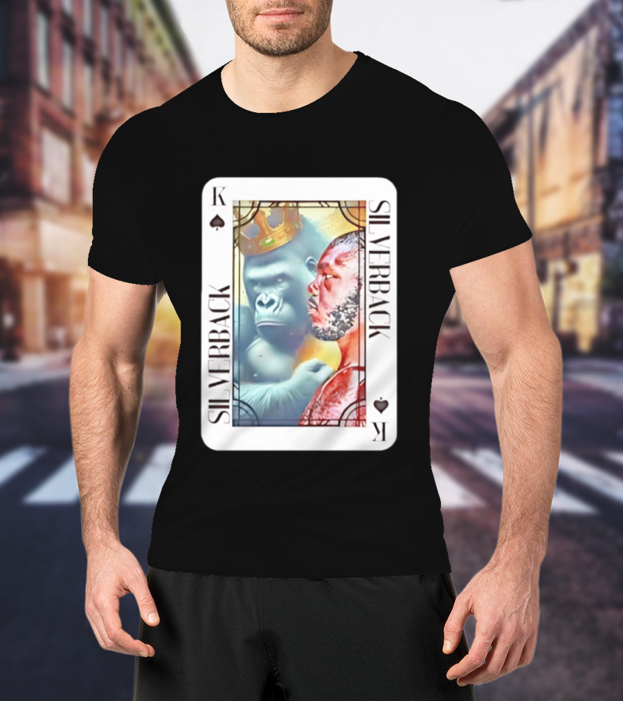 Silverback King Of Spades Gorilla Playing Card T-Shirt