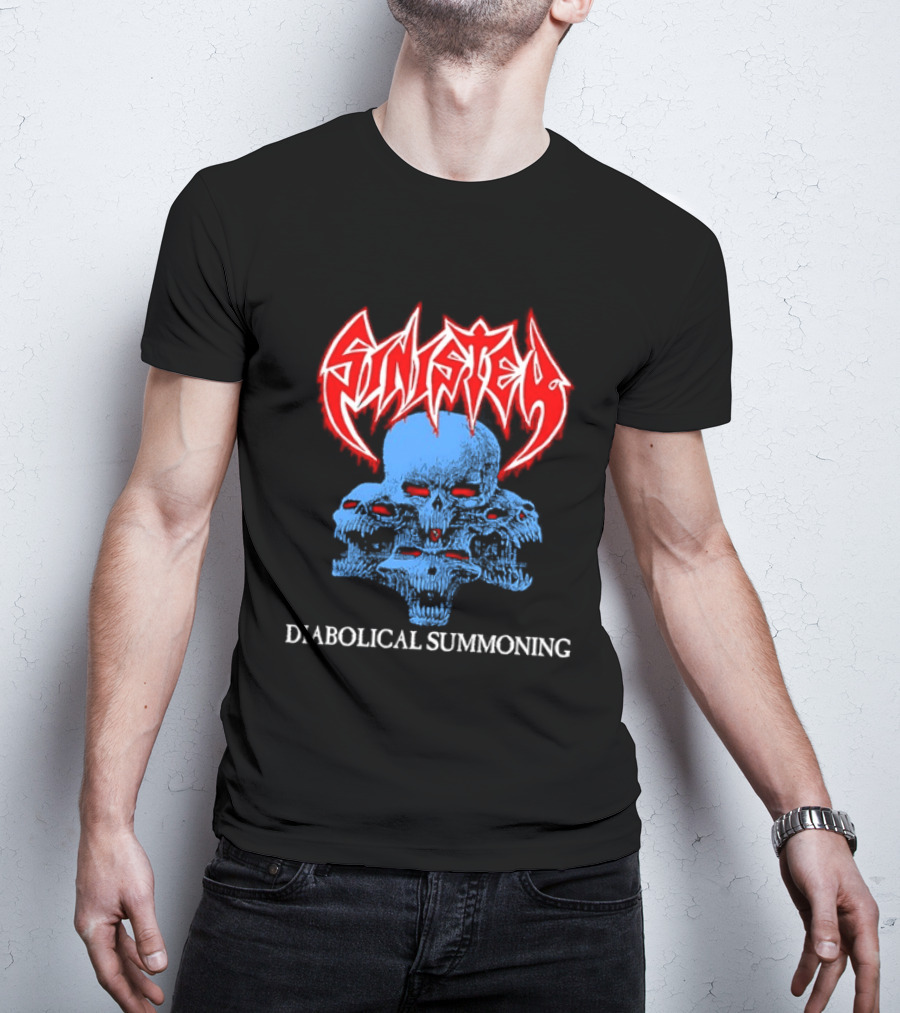 Sinister Diabolical Summoning Death Metal Skulls T-Shirt