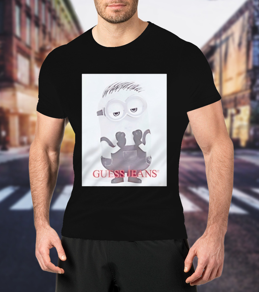 Minion Guess Jeans Despicable Me Goggle Wearing Cartoon T-Shirt