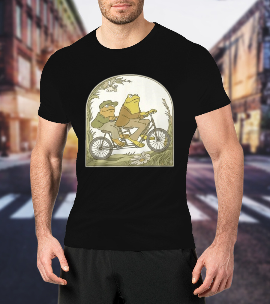 Frog And Toad Riding Tandem Bicycle T-Shirt