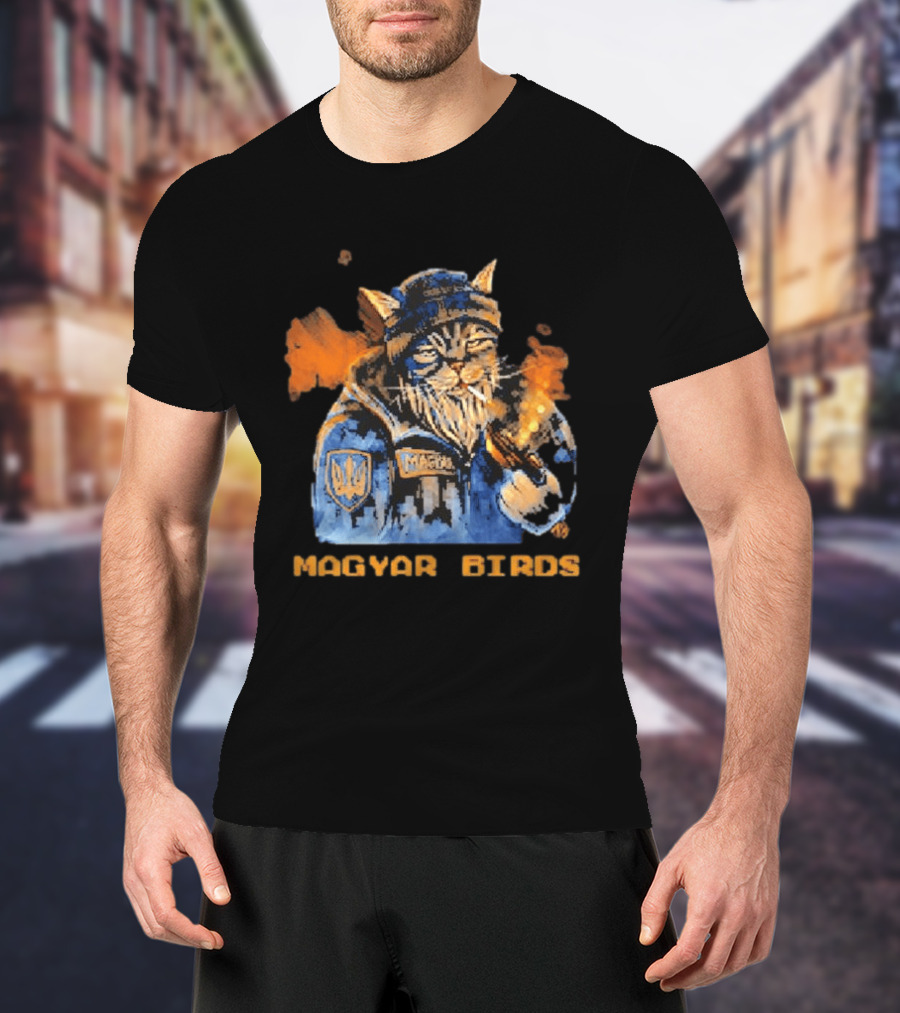 Magyar Birds Viking Cat Warrior Artillery T-Shirt