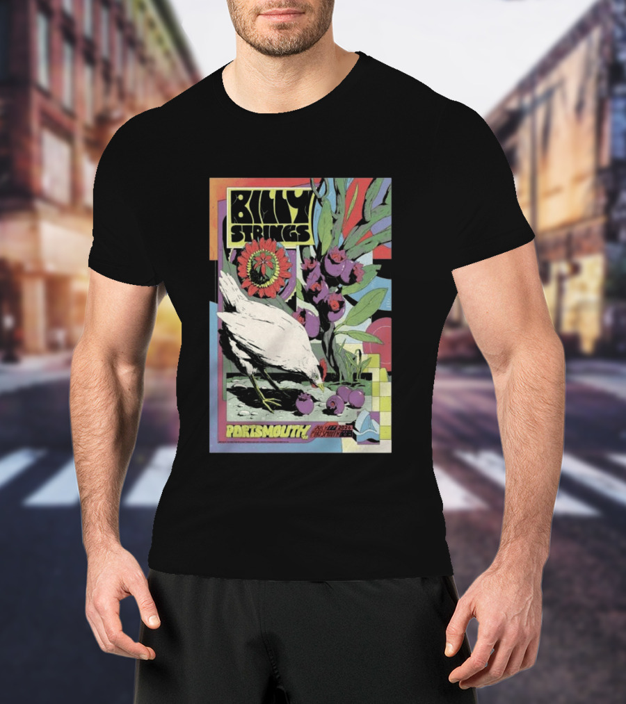 Billy Strings Jul 17 2026 Portsmouth Pavilion Chicken Flower T-Shirt