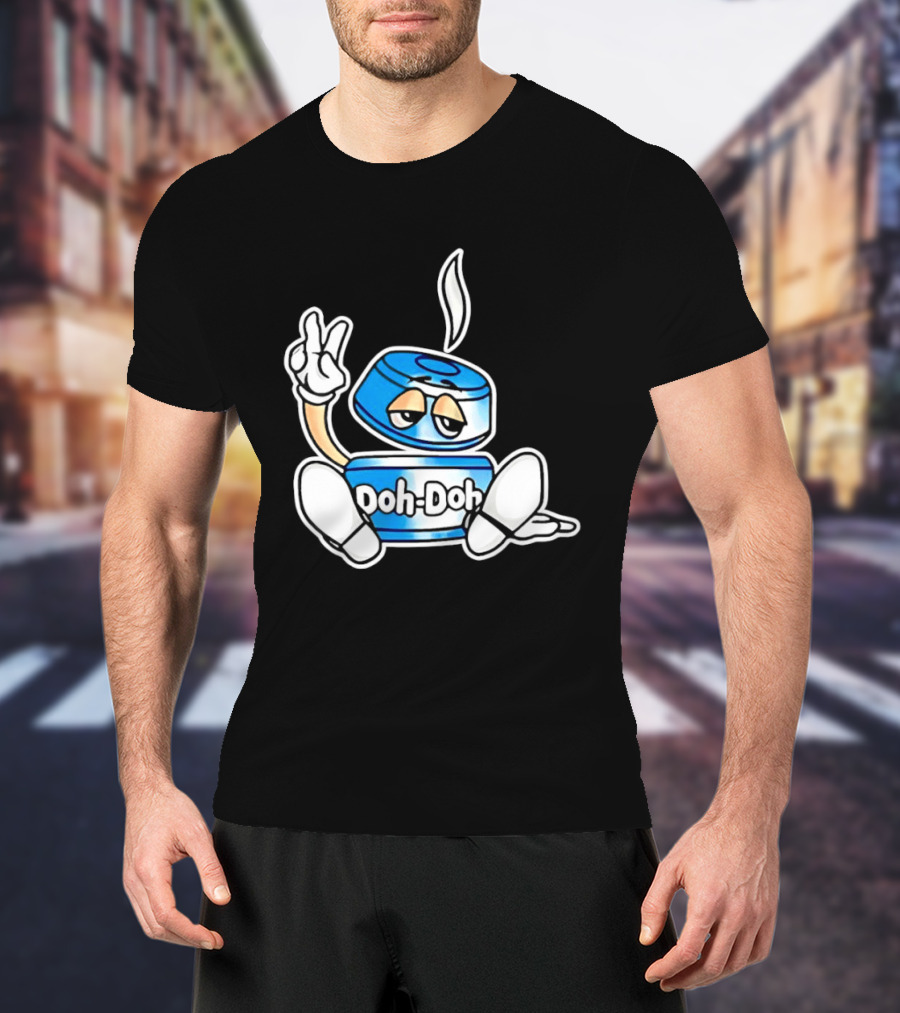Doh Doh Peace Sign Playful Cartoon Character In Relaxed Pose T-Shirt