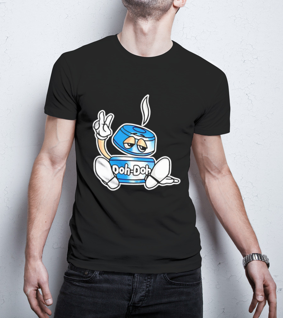 Doh Doh Peace Sign Playful Cartoon Character In Relaxed Pose T-Shirt
