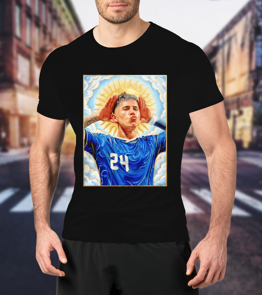 Enzo Fernández 24 Argentina Sun Of May Hands To Ears Gesture T-Shirt