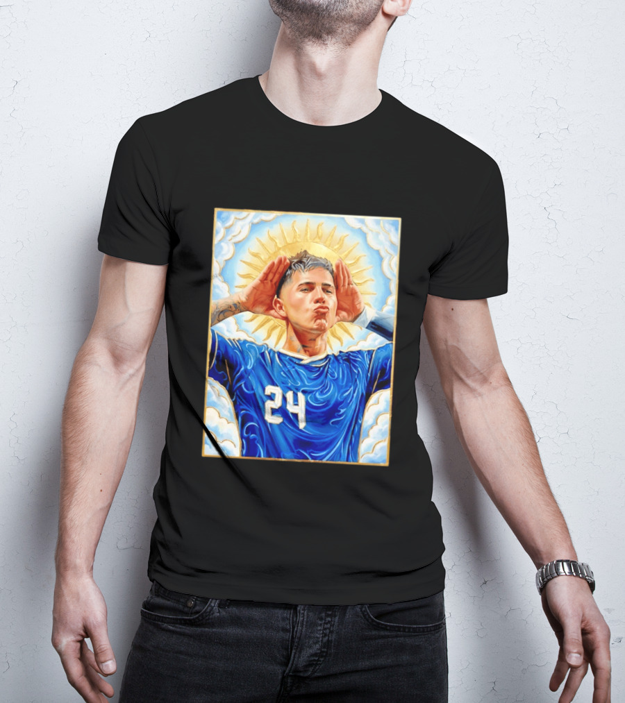 Enzo Fernández 24 Argentina Sun Of May Hands To Ears Gesture T-Shirt