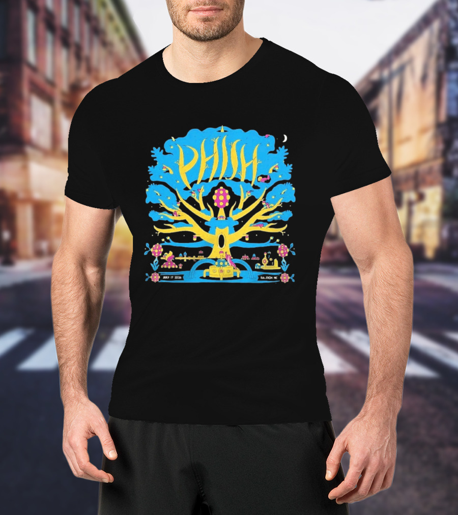 Phish Dry Goods Raleigh North Carolina 2026 Event July 17 Mushroom Tree T-Shirt