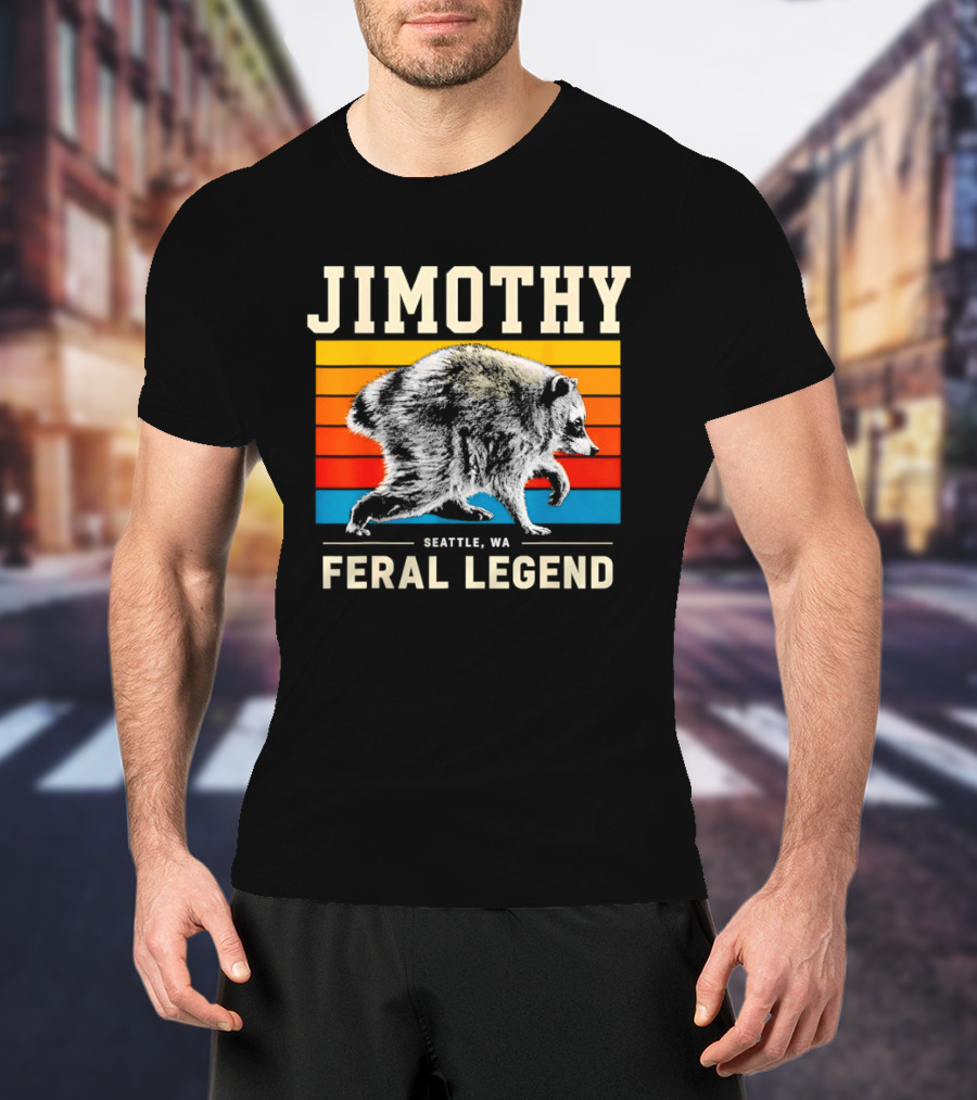 Jimothy Seattle Feral Legend Raccoon T-Shirt