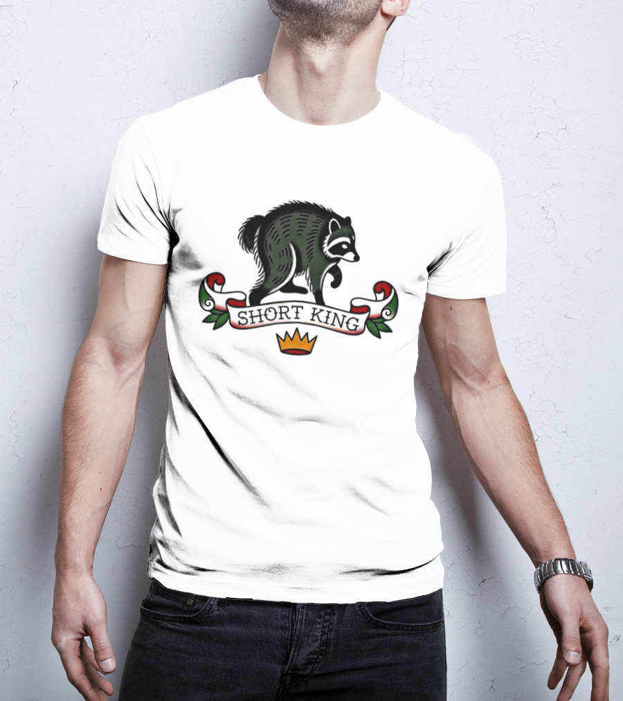 Short King Raccoon Traditional Tattoo T-Shirt