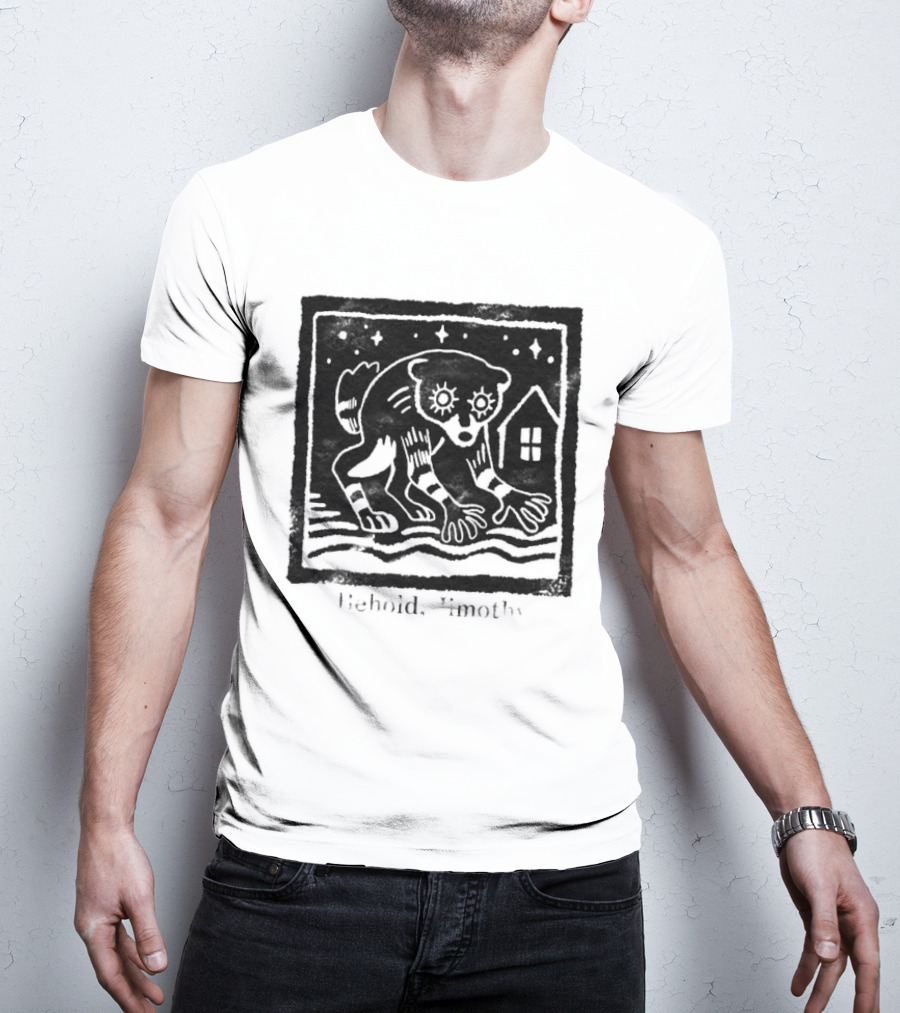 Behold Jimothy Raccoon Under Starry Night Sky T-Shirt
