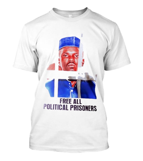 Free All Political Prisoners Protest Activism Painting Blue Beret T-Shirt