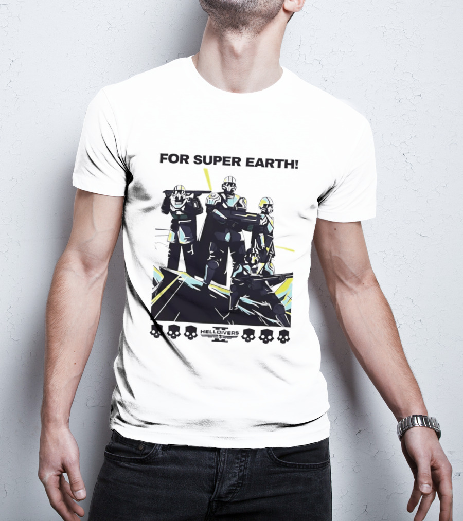 Helldivers II For Super Earth Video Game Soldiers T-Shirt