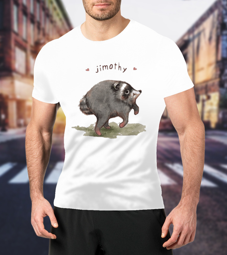 Jimothy Raccoon Cute Nature Illustration Seattle T-Shirt