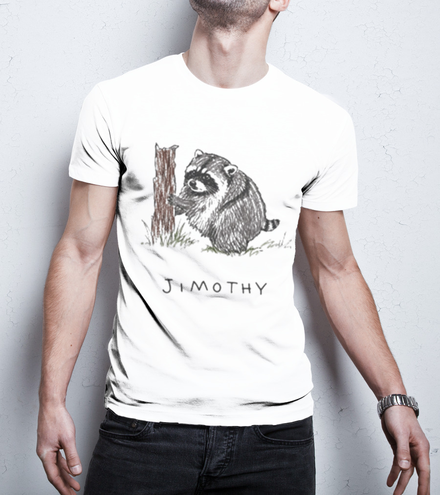 Jimothy Raccoon Sketch By Tree T-Shirt