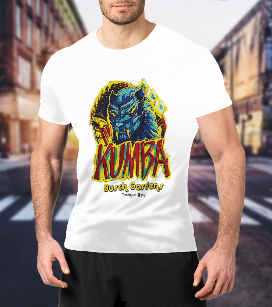 Kumba Busch Gardens Tampa Bay Roller Design With Fierce Beast T-Shirt