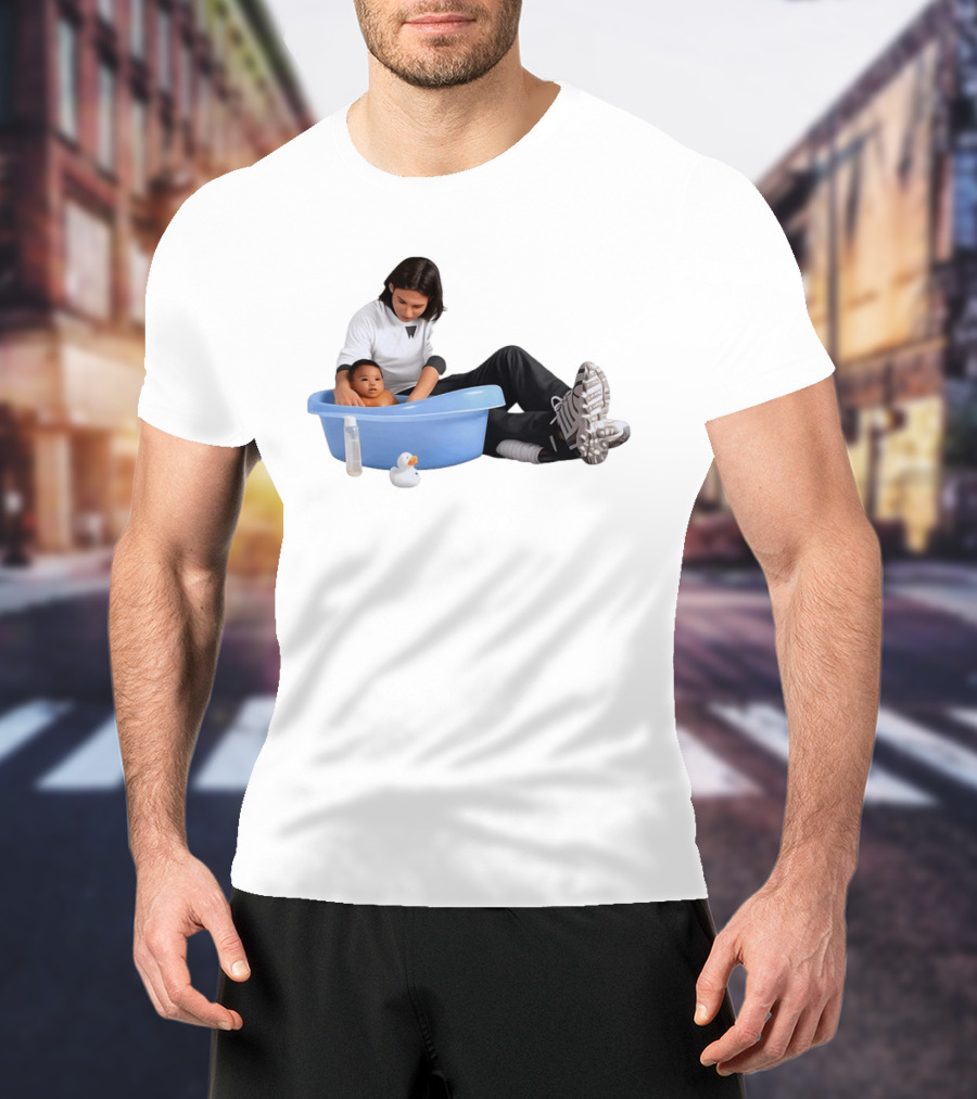 Parent Bathing Baby Blue Tub Care Essentials T-Shirt