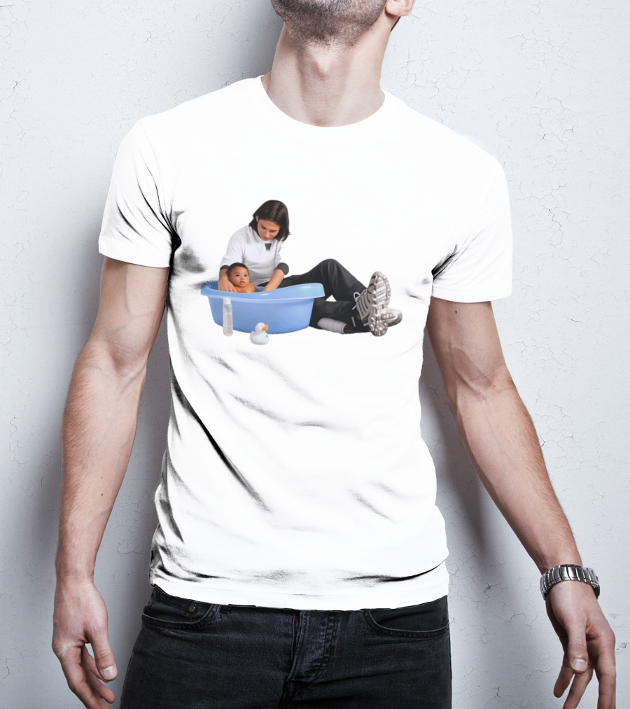 Parent Bathing Baby Blue Tub Care Essentials T-Shirt