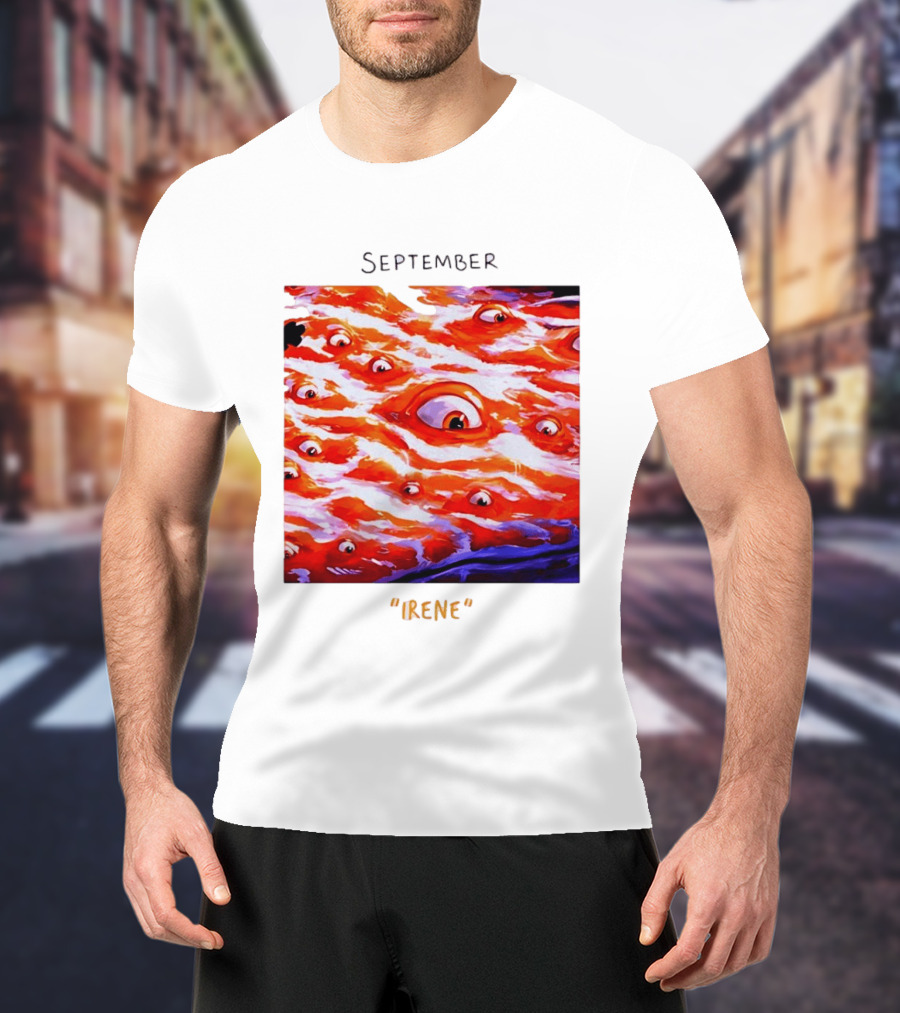 September Irene Surreal Eye Red Waves With Multiple Eyes T-Shirt