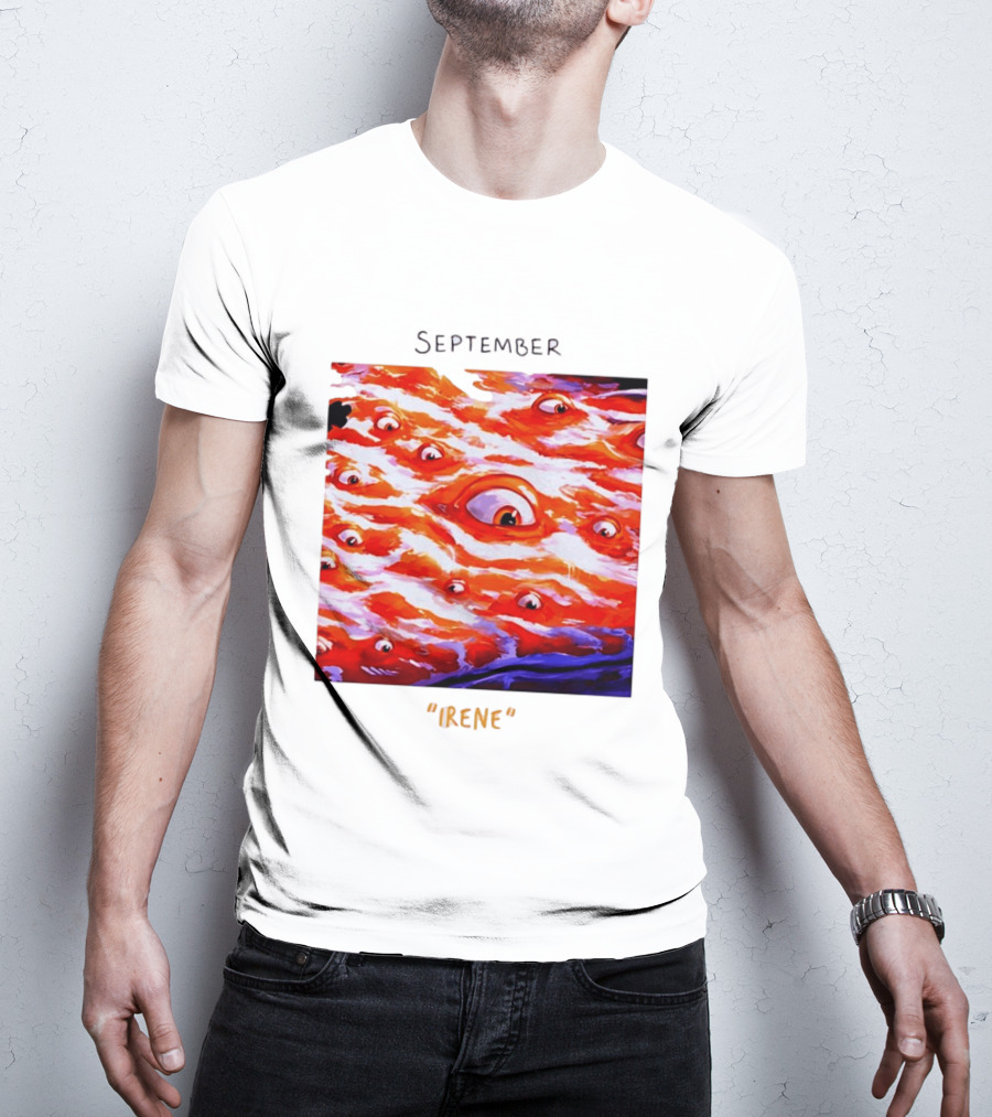 September Irene Surreal Eye Red Waves With Multiple Eyes T-Shirt