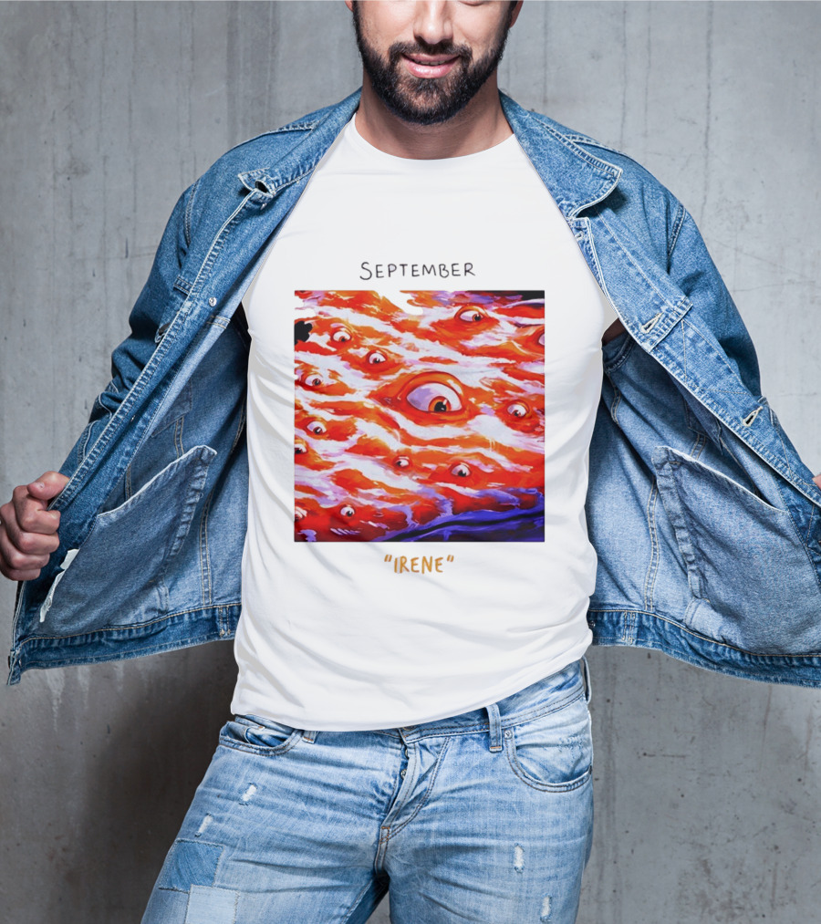 September Irene Surreal Eye Red Waves With Multiple Eyes T-Shirt