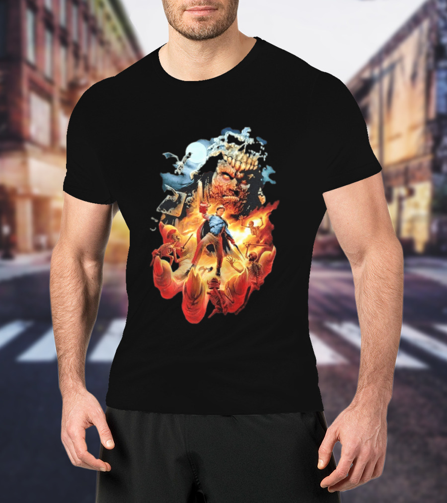 Army Of Darkness Who Wants Some Epic Movie Artwork Battle Scene T-Shirt