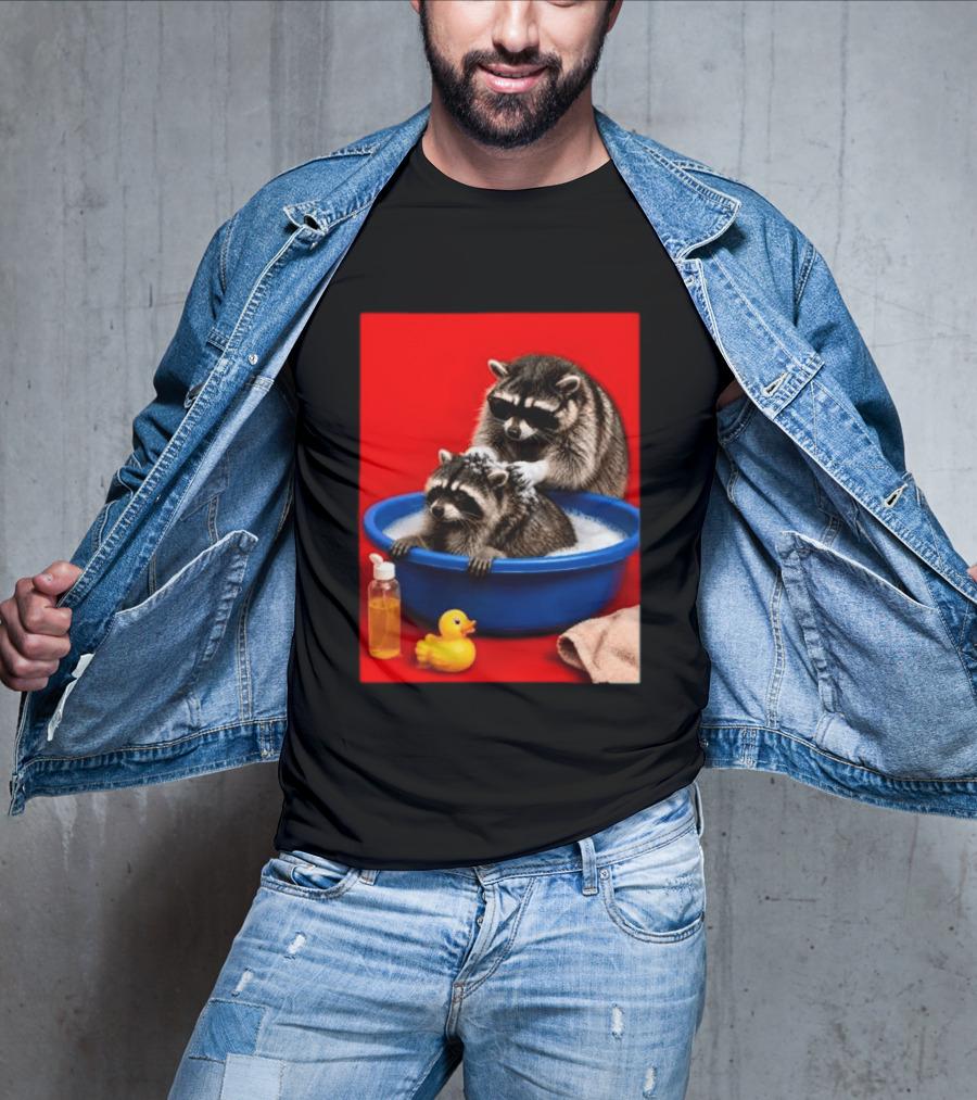 Jimothy Raccoon Viral Trash Panda Bubble Bath Glasses T-Shirt