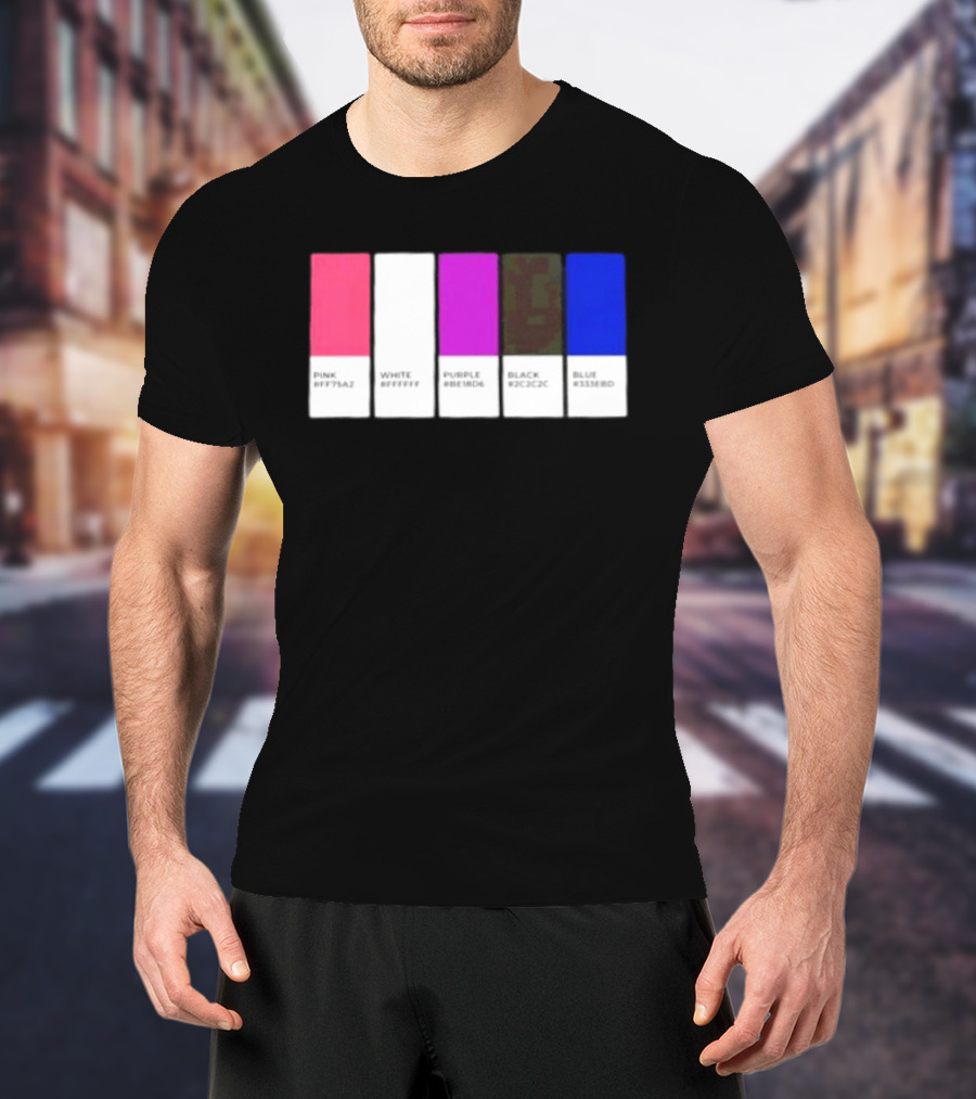 Pink #FF79A2 White #FFFFFF Purple #BE18D6 Black #2C2C2C Blue #3358ED T-Shirt