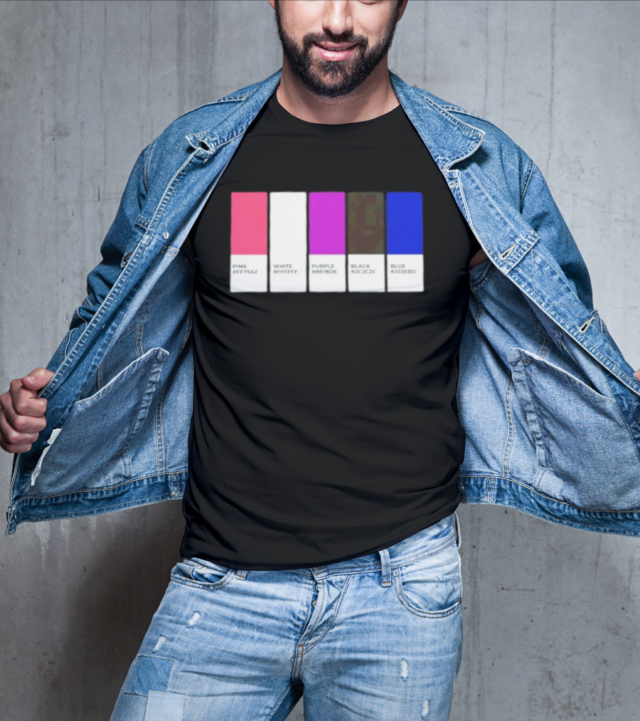 Pink #FF79A2 White #FFFFFF Purple #BE18D6 Black #2C2C2C Blue #3358ED T-Shirt