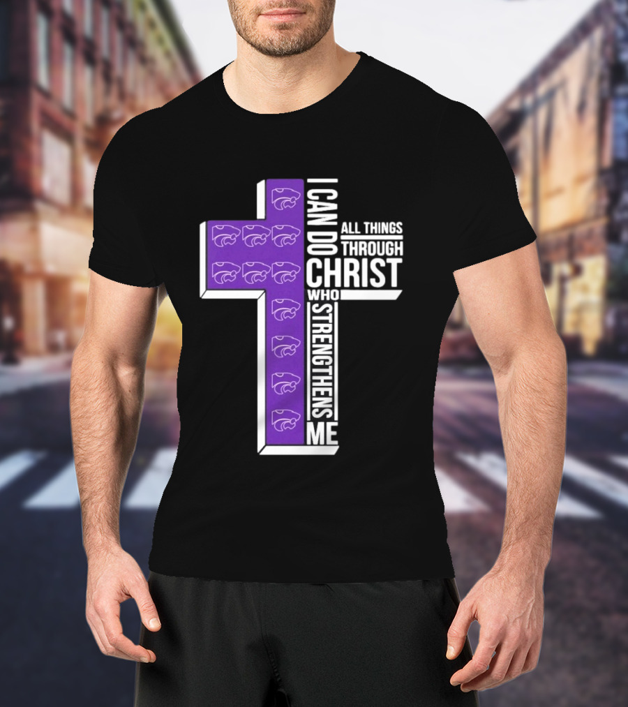 Kansas State Wildcats Faith Empowerment Through Christ Cross T-Shirt