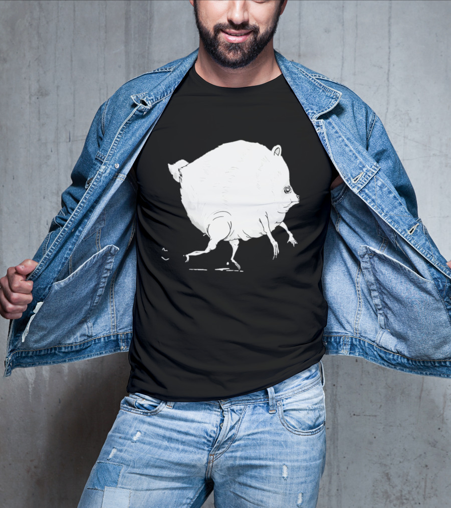 Running Round Hamster Creature Absurd White Quadruped Honesty T-Shirt