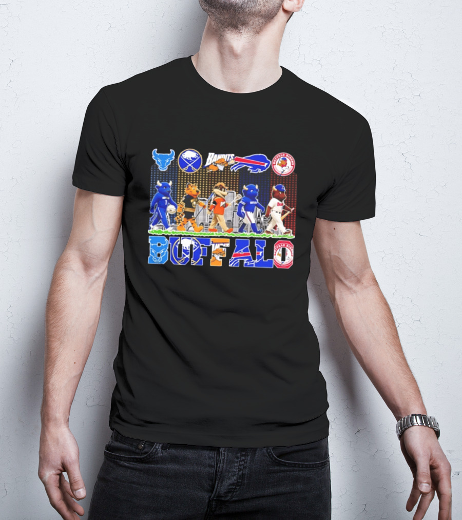 Buffalo Sports Mascots Abbey Road Skyline 2026 T-Shirt