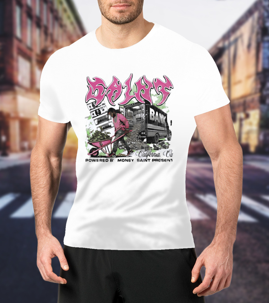 Saint Bank California Co Powered By Money Saint Present T-Shirt