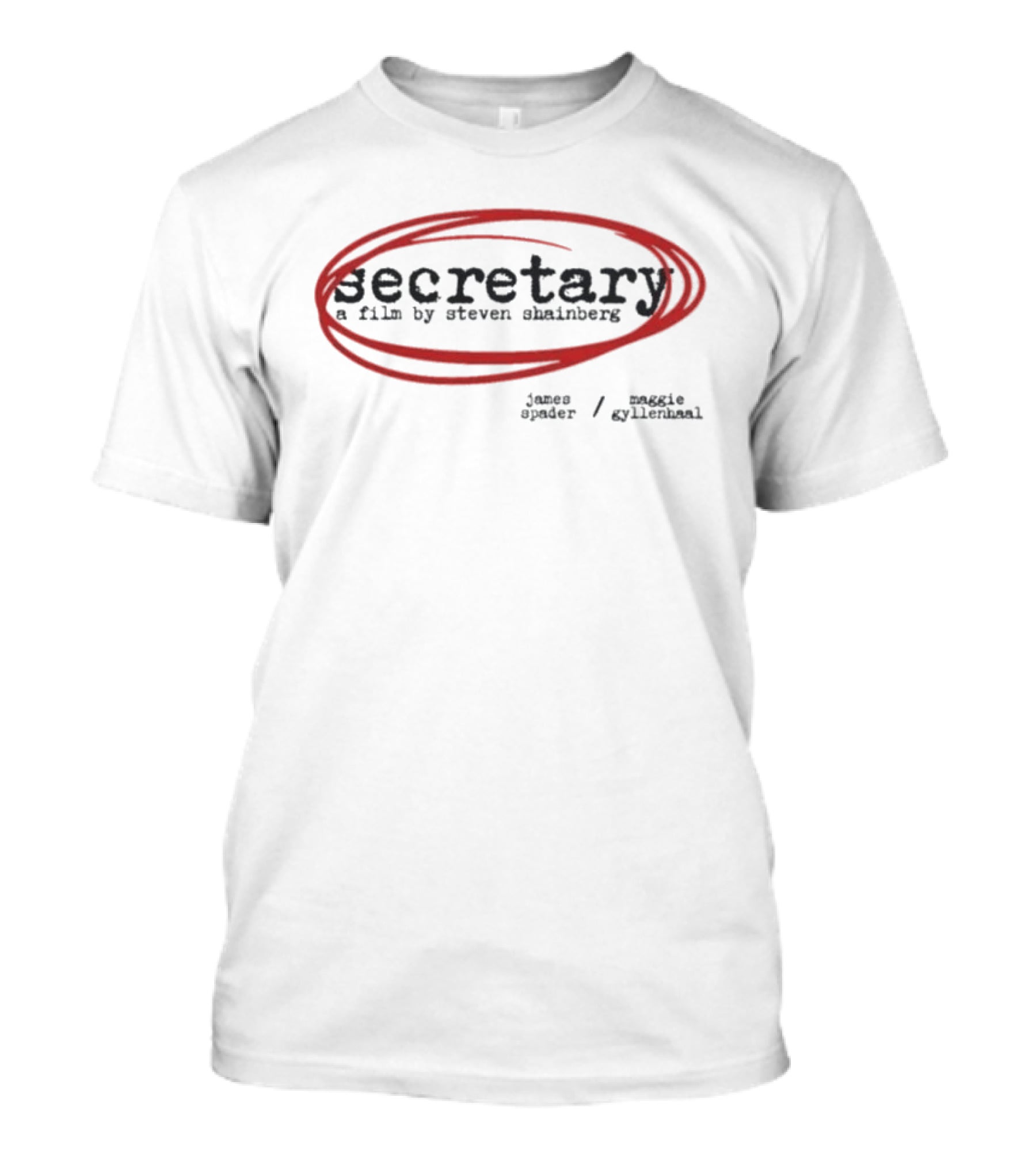 Secretary A Film By Steven Shainberg James Spader Maggie Gyllenhaal Red Circle T-Shirt
