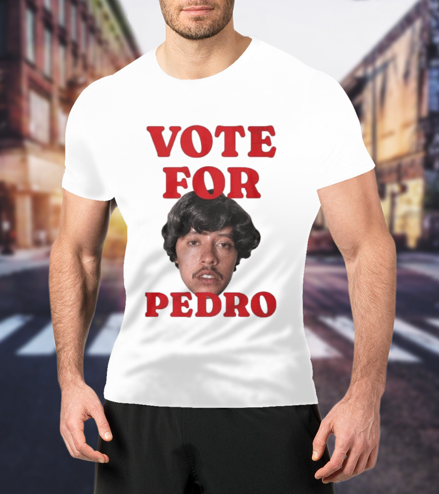 Vote For Pedro Distressed Vintage Style Iconic Headshot Retro Movie Reference T-Shirt