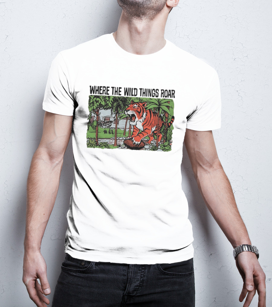 Cincinnati Bengals Where The Wild Things Roar Tiger Jungle Scene T-Shirt