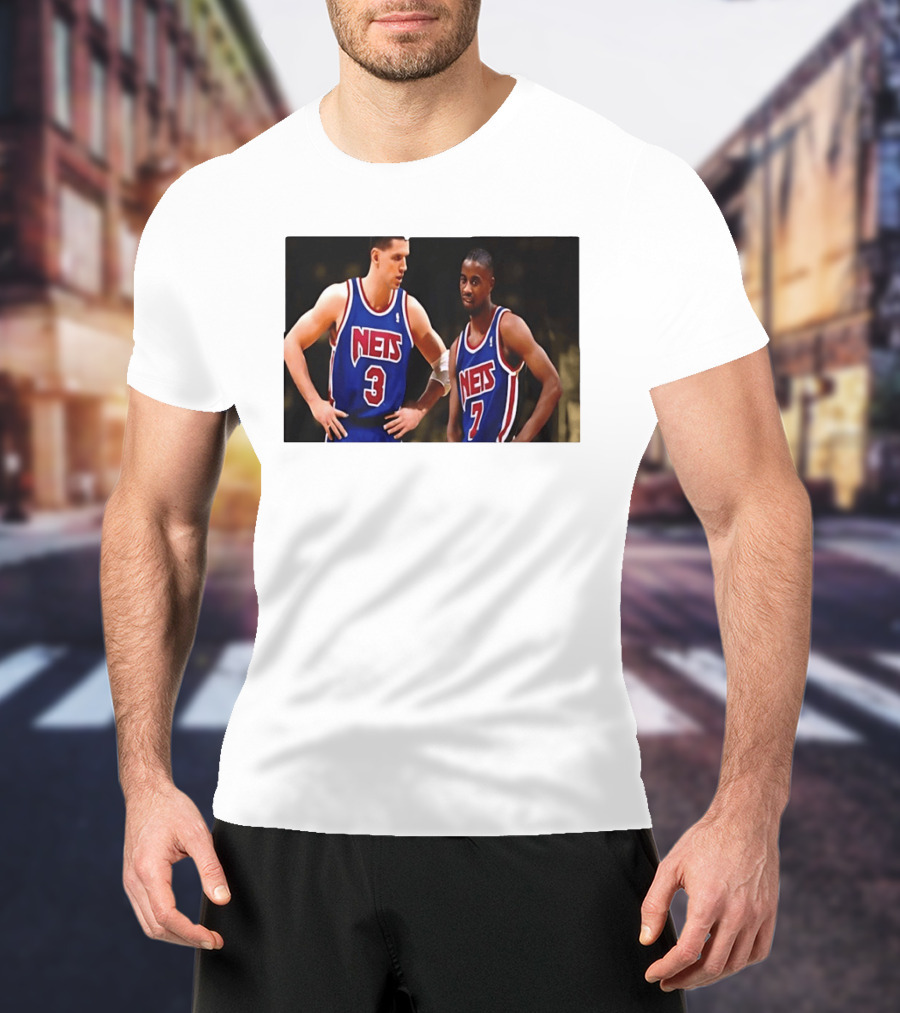 Drazen Petrovic Kenny Anderson New Jersey Nets 3 7 Blue Jerseys T-Shirt