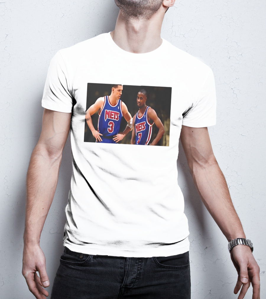 Drazen Petrovic Kenny Anderson New Jersey Nets 3 7 Blue Jerseys T-Shirt